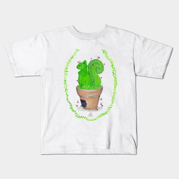 Green Squirrel Kids T-Shirt by Sil Carvalho